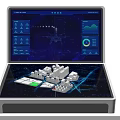 Interactive Commercial Equipment With Smart Display Screen Data Charts And Building Models 3d model