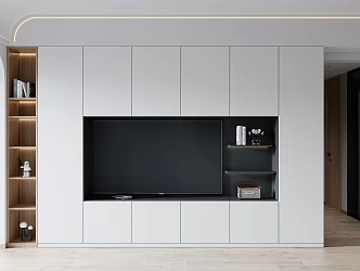 Modern TV background cabinet TV background wall 3d model