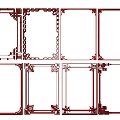 New Chinese Style Flower Lattice Window Carved Hollow Carved Window Corner Carved Gypsum Line Carved Window Pattern Carved 3d model