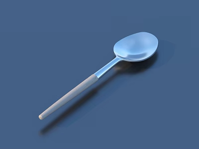 Modern Stainless Steel Spoon With Gray Handle For Kitchen Dining Use 3d model