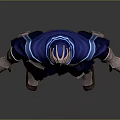 Mystical Fantasy Character Wearing Ornate Armor Blue Cloak And Decorative Helmet