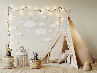 Modern Children's Tent Modern Tent Doll Wall Decoration Lights 3d model