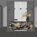 Southeast Asia Screen Partition End View Platform 3d model