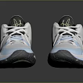 High Top Nike Sneakers in White and Light Blue with Logo Black Sole and Laces
