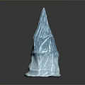 Blue Conical Textured Wooden Stone Decorative Ornament With Intricate Natural Patterns