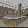 King Sang Jewelry Store Luxury Interior Featuring Golden Counters Display Cases And Female Model Posters