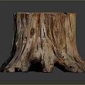 Natural Wooden Tree Stump Stool With Rough Texture And Decorative Base