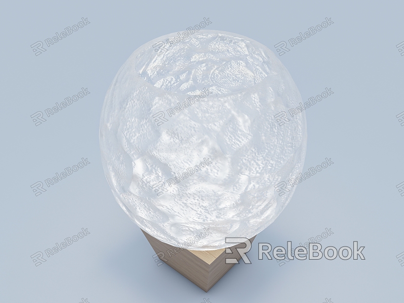 Glass table lamp 3D model model