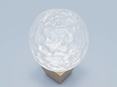 Decorative Transparent Globe Outdoor Light With Textured Surface And Wooden Base 3d model