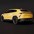 Yellow Sports SUV Car With Black Wheels And Aggressive Front Styling