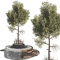 Modern tree pool tree pool seat 3d model