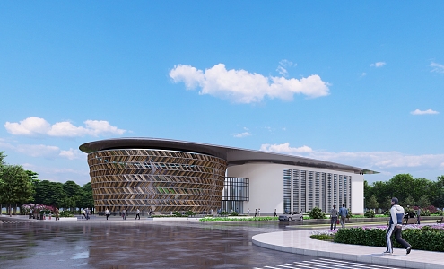 Modern Style Exhibition Hall Cultural Hall Sports Hall Library 3d model