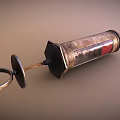 Old Rusty Metal Syringe With Red Stripe And Surface Graduations Details