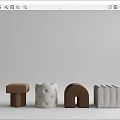 Modern Sofa Stool Low Stool 3d model