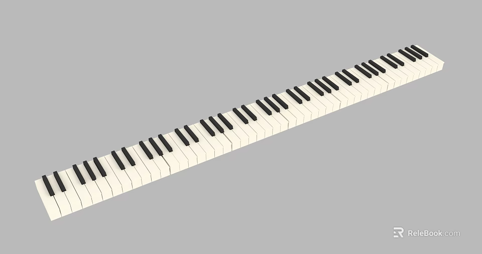 Black And White Piano Keyboard For Musical Instrument Practice And Learning 3d model 