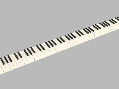 Black And White Piano Keyboard For Musical Instrument Practice And Learning 3d model