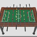 Wooden Foosball Table With Green Playing Surface Player Rods And Black Legs