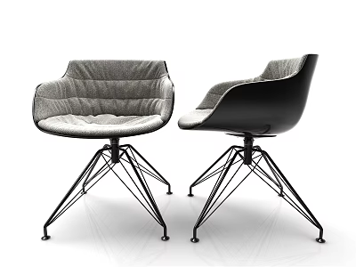 Modern Office Chair Gray And Black With Comfortable Cushion And Metal Frame Ergonomic Design 3d model