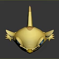 Yellow Cartoon Character With Blue Eyes White Belly Antenna Structures Outstretched Arms