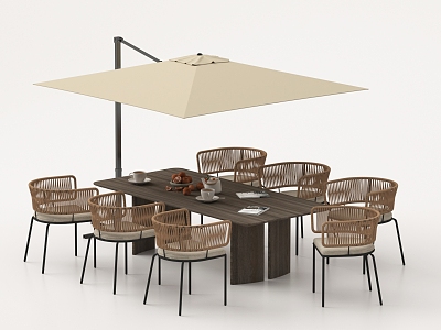 Modern Outdoor Table and Chair Outdoor Chair Outdoor Dining Table and Chair 3d model