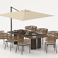 Modern Outdoor Table and Chair Outdoor Chair Outdoor Dining Table and Chair 3d model