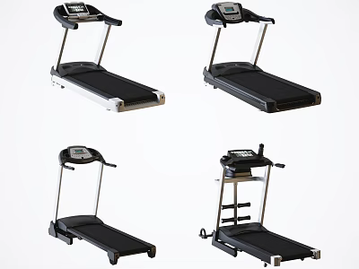 Various Design Treadmills For Home Gym Use With Digital Display And Stable Base 3d model