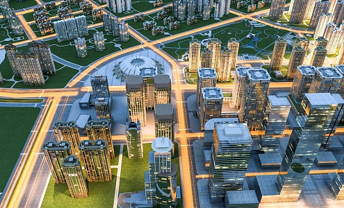 A Bird's Eye View of Urban Planning and Construction of Modern City 3d model