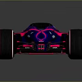 Modern Blue And Purple Race Car With Pink Accents And Sleek Streamlined Design