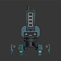 Teal Mechanical Robot Creature With Multiple Legs Antennas Detailed Panels And Sensors