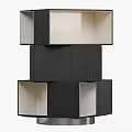 Modern Geometric Stacked Side Table With Black White Storage Compartments 3d model