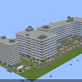 Modern Multistory Industrial Factory Building With Green Landscaping Parking Lot And Road Access