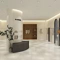 Modern Clothing Store With White Walls Large Windows High Chair And Potted Plant