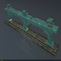Green Stone Fence Structure With Columns And Base Foundation Design
