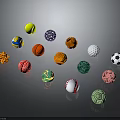 Various Colorful Sports Balls With Different Designs And Athletic Equipment Collection