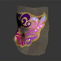 Ornate Purple Pink And Gold Mask With Intricate Patterns And Gemstone Accents