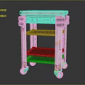 Heavy Duty Utility Cart With Multiple Metal Shelves Lockable Wheels And Control Panel