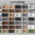 Common 3D ENScape Material Balls Featuring Diverse Textures and Patterns
