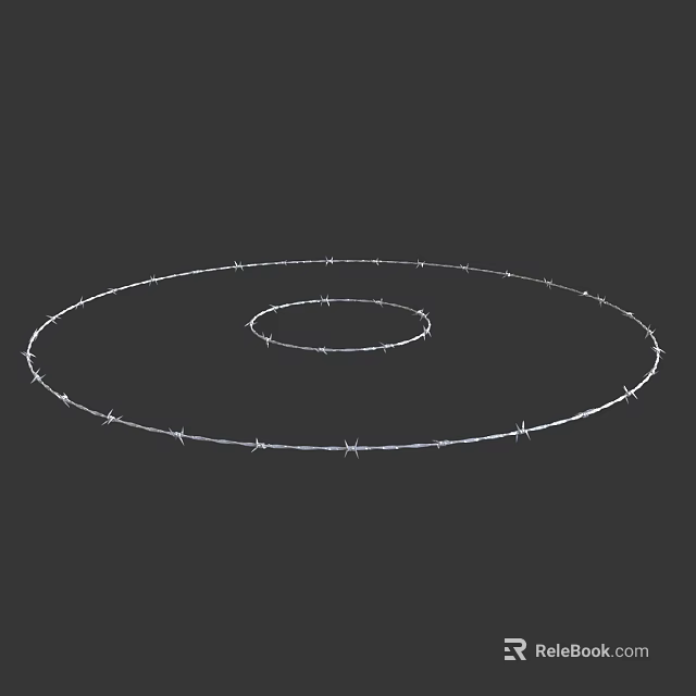 3D Wireframe Circular Ring Model With Simple White Lines On Dark Background 3d model 