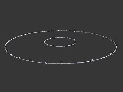 3D Wireframe Circular Ring Model With Simple White Lines On Dark Background 3d model