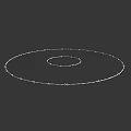 3D Wireframe Circular Ring Model With Simple White Lines On Dark Background 3d model