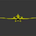Detailed Model Airplane With Yellow Wings Gray Body And Black G Letters On Wings