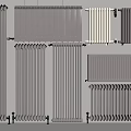 Various Wall Mounted Steel Radiators In Different Designs For Home Heating 3d model