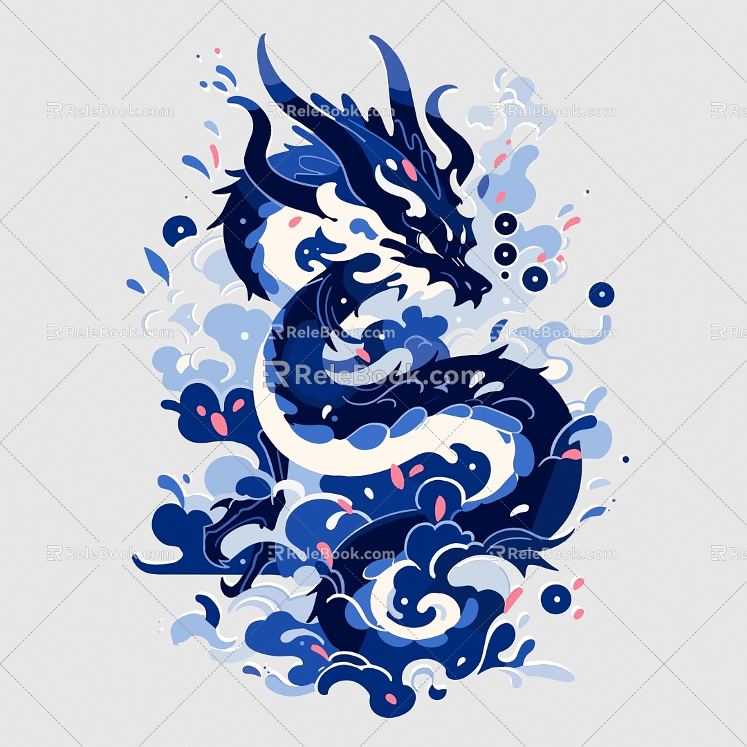 Dragon Year Material Chinese Dragon Golden Dragon Insert Dragon Paper-cutting Dragon Ruilong Xianglong Kirin IP Dragon Baby Dragon Treasure Dragon God of Wealth Dance Dragon 1 3d model