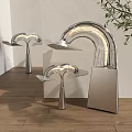 Modern Arc Floor Lamp With Curved Metal Frame And Illuminated Light Source 3d model