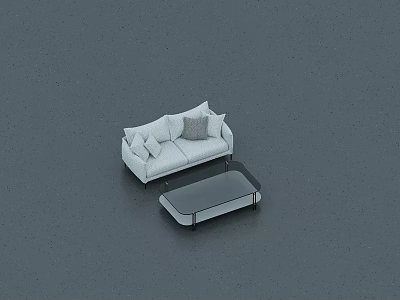 Sofa coffee table combination 3d model
