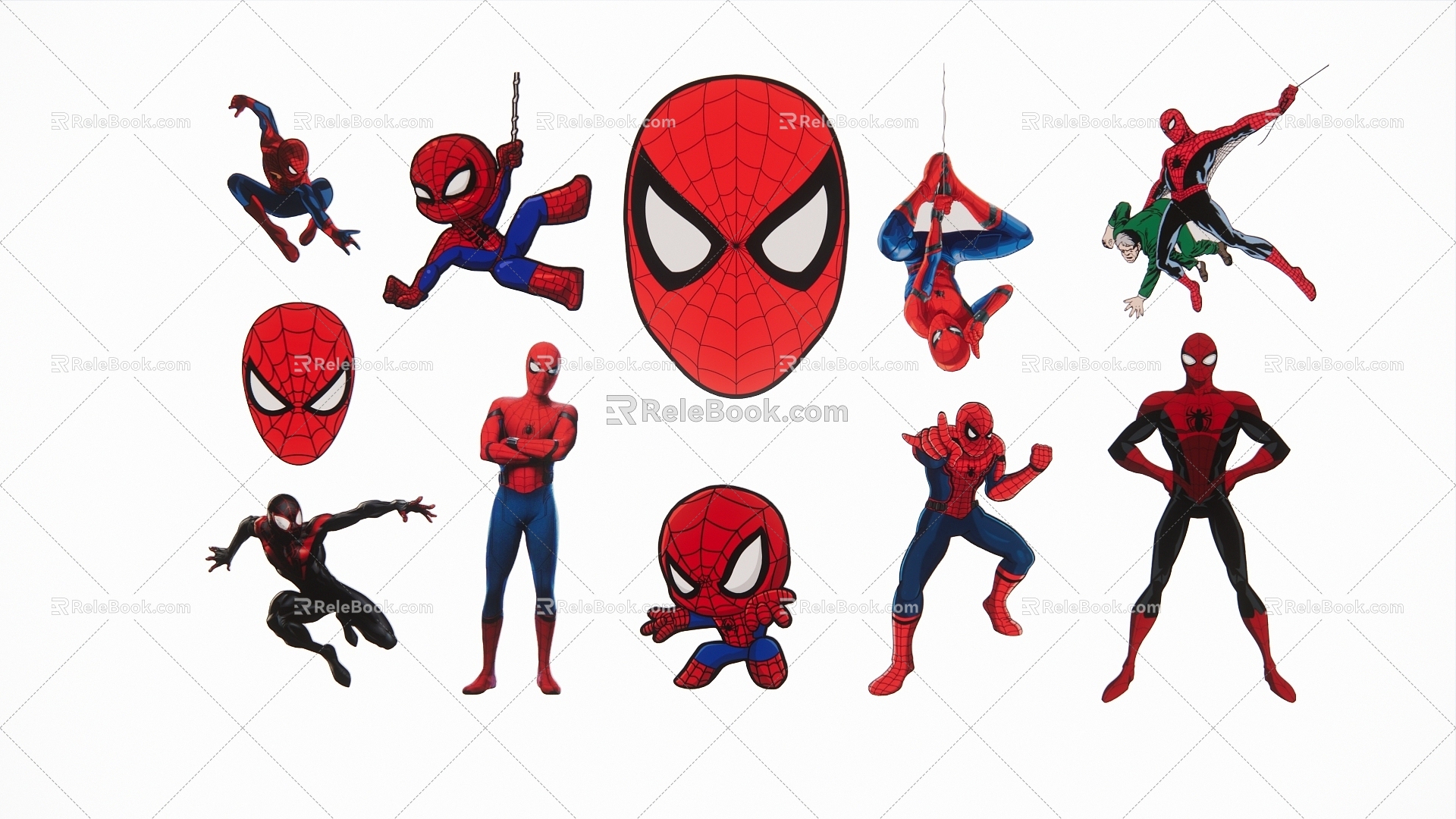 Modern 2D Spiderman Silhouette 3d model