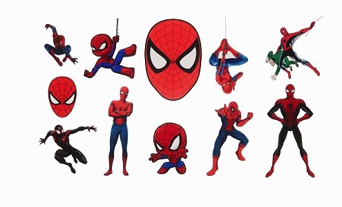 Modern 2D Spiderman Silhouette 3d model