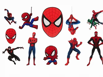 Modern 2D Spiderman Silhouette 3d model