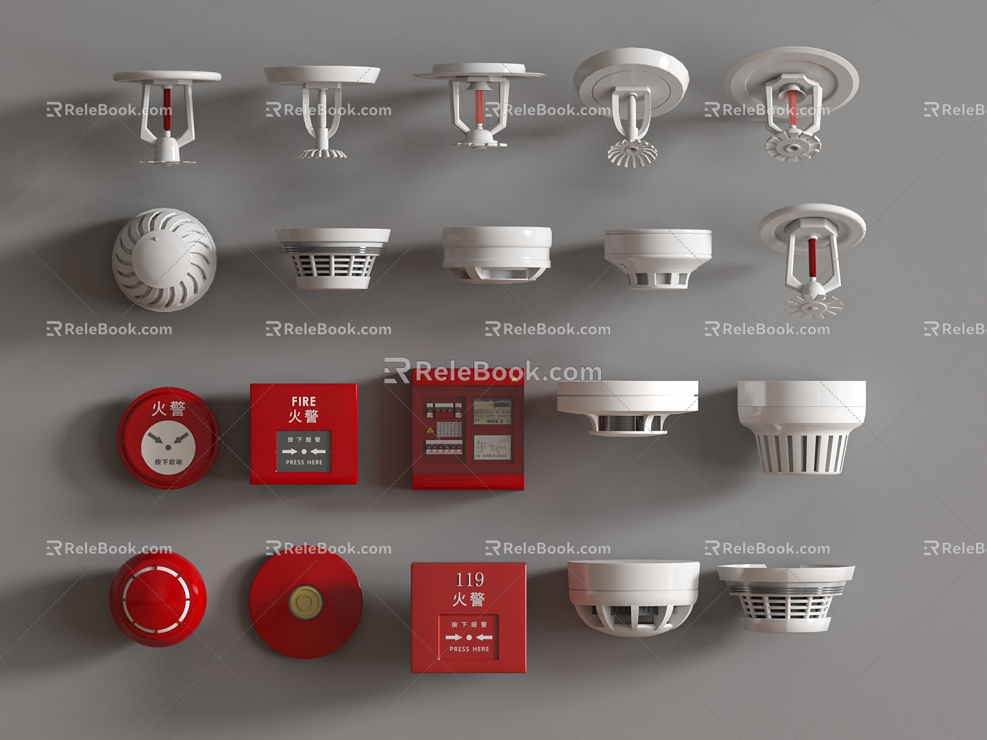 Sirens Emergency Alarm Smoke Alarm Monitor Fire Alarm 3d model