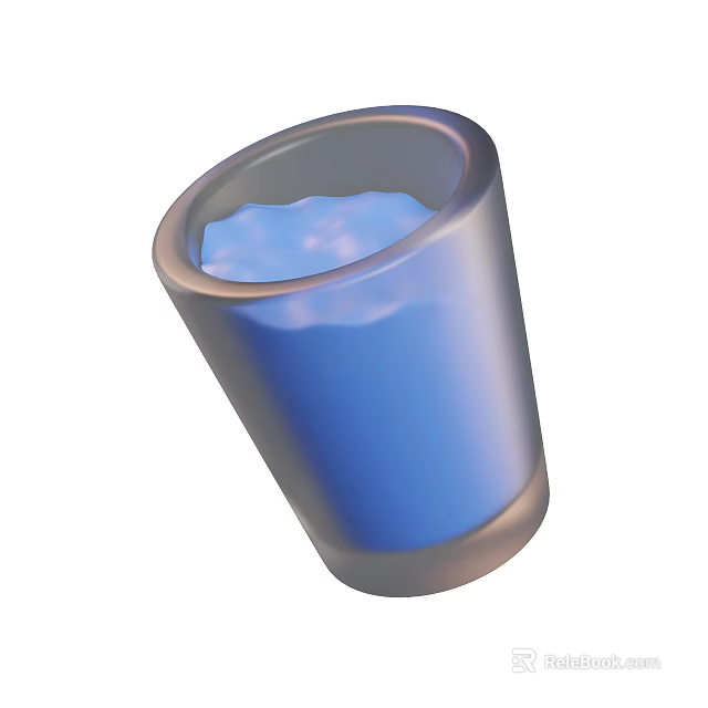 Refreshing Blueberry Fruit Juice in Clear Glass Cup with Natural Freshness 3d model 